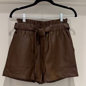 Olivaceous High Waist Brown Women's Shorts